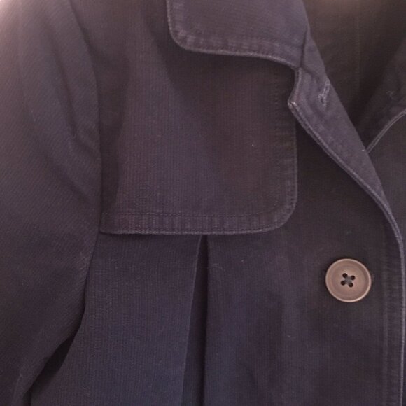 Janie And‎ Jack Pea Coat Girls Size 2T-3 Navy Blue Jacket Pleats 100% Cotton - Picture 6 of 7